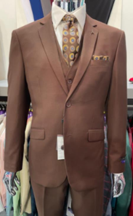 Retro Paris Suits Mens Suit Brown