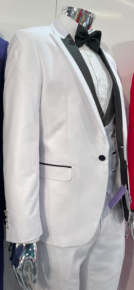Retro Paris Suits Mens Suit White
