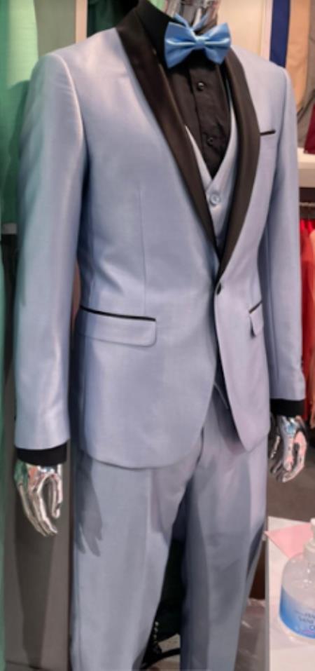 Retro Paris Suits Mens Suit Blue