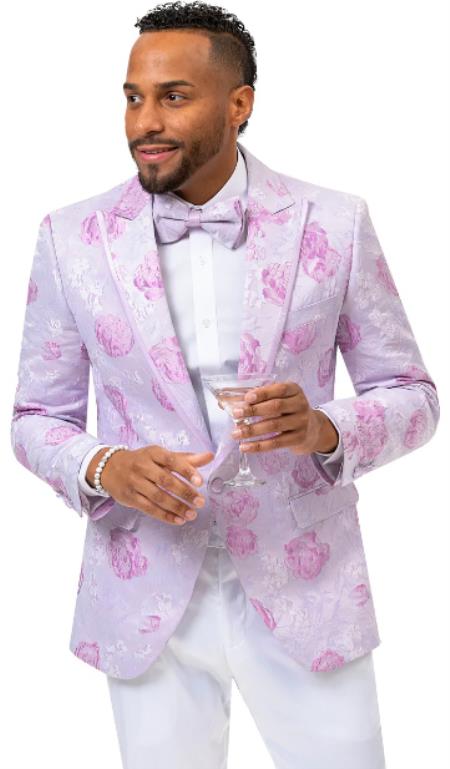 Mens Paisley Pattern and Prom Tuxedo in Lavender