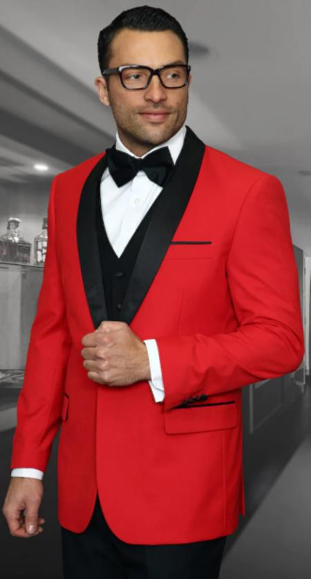 Red Prom Suit - Red Prom Tux - Red Suits For Prom - Wool