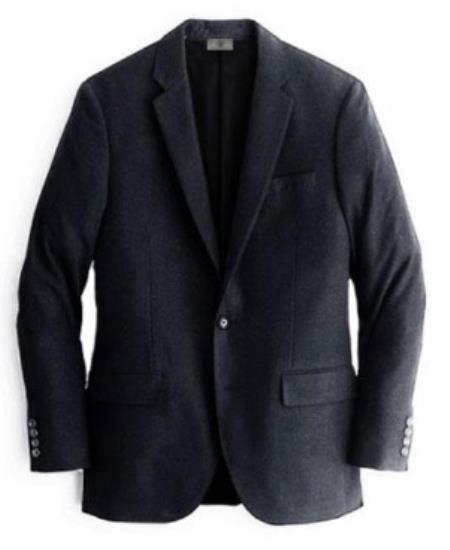 Black Mens Winter Blazer - Cashmere and Wool Winter Fabric Dress Jacket