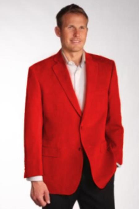 Red Mens Winter Blazer - Cashmere and Wool Winter Fabric Dress Jacket $99UP