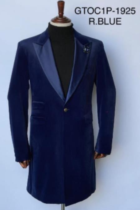 Velvet Cutaway Tuxedo - Velvet Morning Suit - Velvet Tail Tuxedo - R.Blue