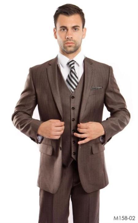Cheap Plus Size Mens Brown Suit For Big Men Online - Big and Tall Sizes