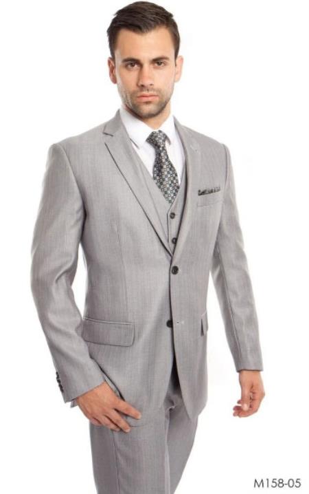 Cheap Plus Size Mens Light Grey Suit For Big Men Online - Big and Tall Sizes