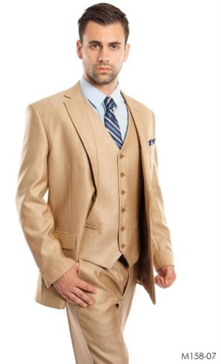 Cheap Plus Size Mens Wheat Suit For Big Men Online - Big and Tall Sizes