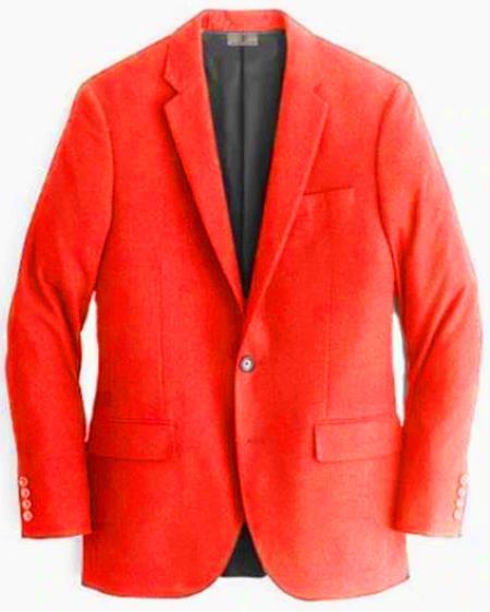 Mens Red Cashmere Sport Coat - Red Cashmere Blazer