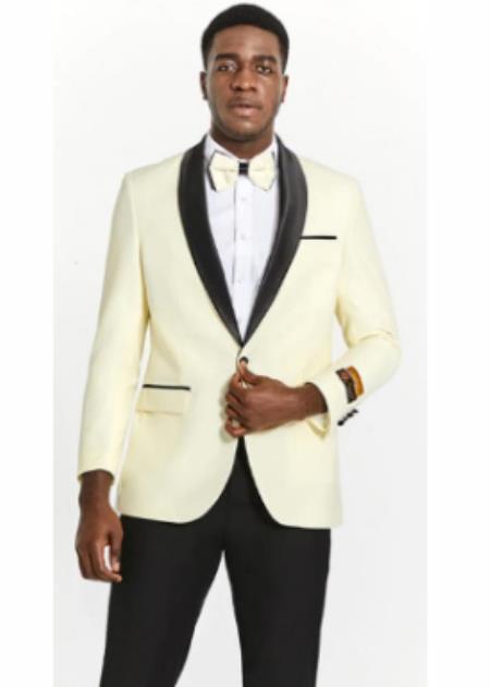 Mens Cream Suit With Pants - Cream Color Wedding Suit