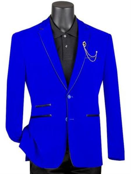 Style#PRonti-B6362 Mens Prom Party Jacket Royal Slim Fit