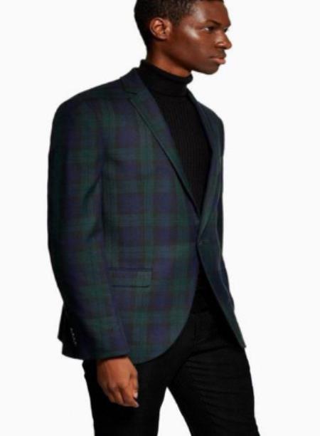Style#PRonti-B6362 100% Wool Blazer - Vested Plaid Sport Coat Available In Charcoal And Burgundy Plaid - Modern Fit - Notch Lapel Side Vented - Business Blazer
