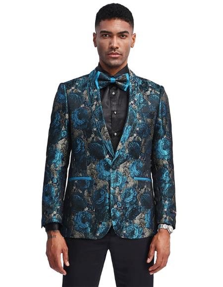 Teal Tuxedo - Teal Prom Suits - Teal Prom Tuxedos Jacket