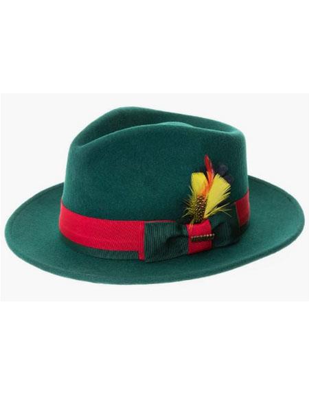 Mens Hat - Green - Wool