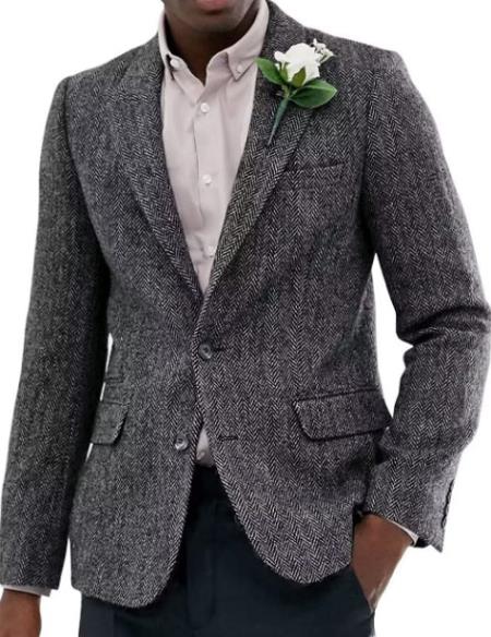 Business Blazer - Pattenred Sport Coat - Winter Fabric Sport Coat - Z-Gray - Wool