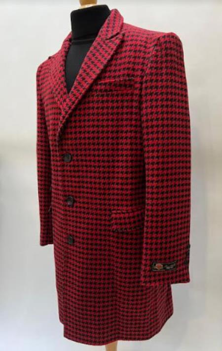 Red Overcoat - Red Peacoat- Red Wool Trench Coat