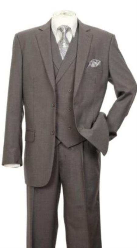 Modern Fit Two Button Jacket with Suit Charcoal