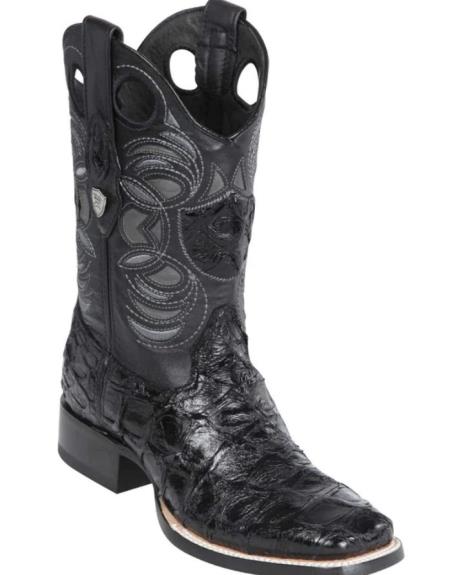 Mens Wild West Monster Fish Ranch Toe Boot Black