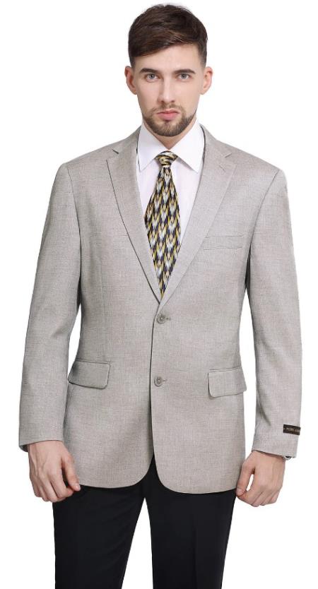 Product#JA60482 Mens Suit Blazer Jacket Two Button Stretch Sports Coats Classic Fit Dove Grey