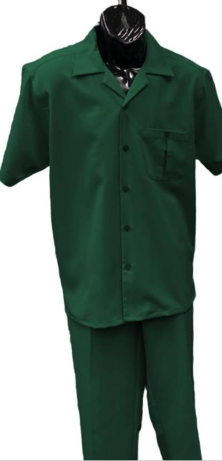 Product#JA60582 Mens Walking Suit - Big and Tall Casual Suit - Emerald Green Suit Up to 6XL Pants