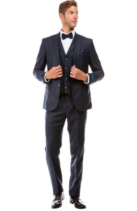Product#JA60648 Burgundy Suit - Herringbone Suit - Winter Vested Suit Tweed Suit Navy
