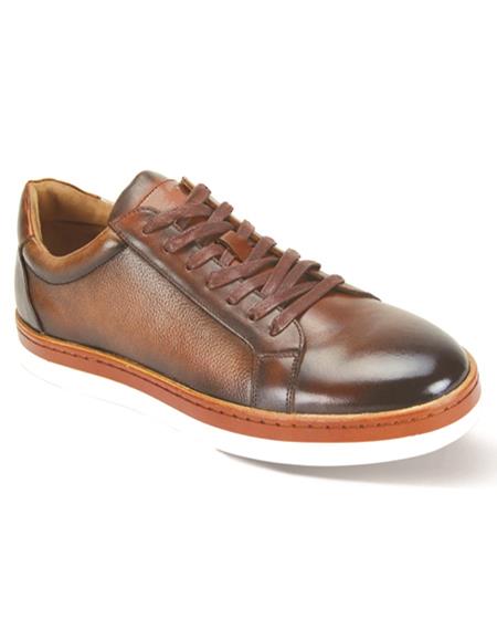 Mens Leather Shoe - Matching Sole Tan