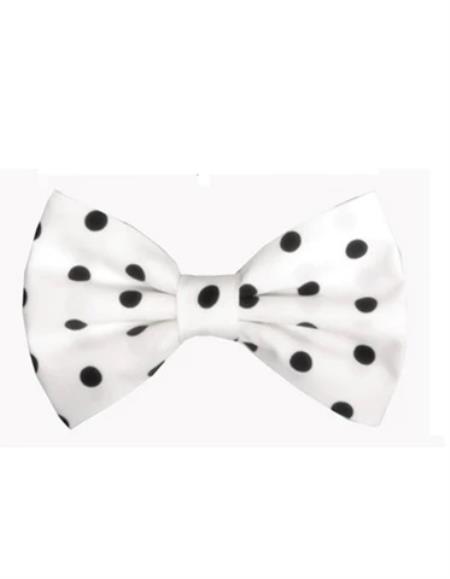 Mens Formal - Wedding Bowtie - Prom White and Black Bowtie