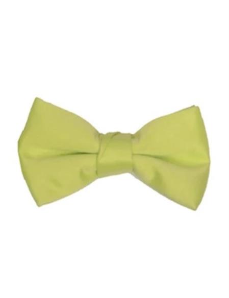 Mens Formal - Wedding Bowtie - Prom Green Yellow Pre-Tied Bowtie