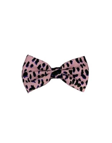 Mens Formal - Wedding Bowtie - Prom Pink Cheetah Bowtie