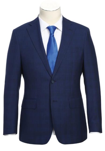 Real Wool Suits - Business Suit By English Laundry Designer Brand - Midnight Blue
