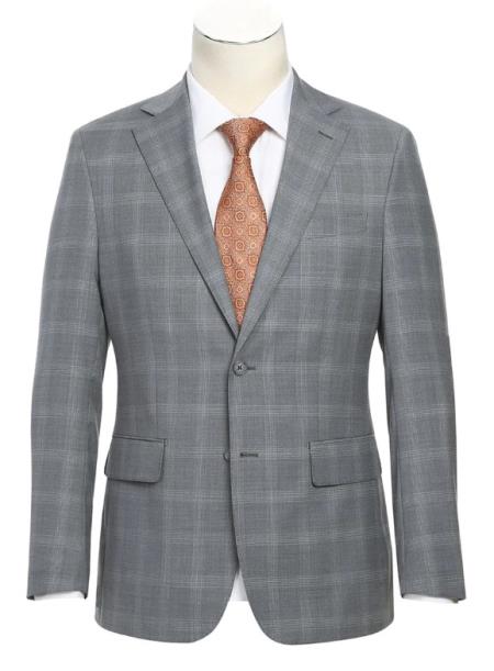 Real Wool Suits - Business Suit By English Laundry Designer Brand - Light Gray
