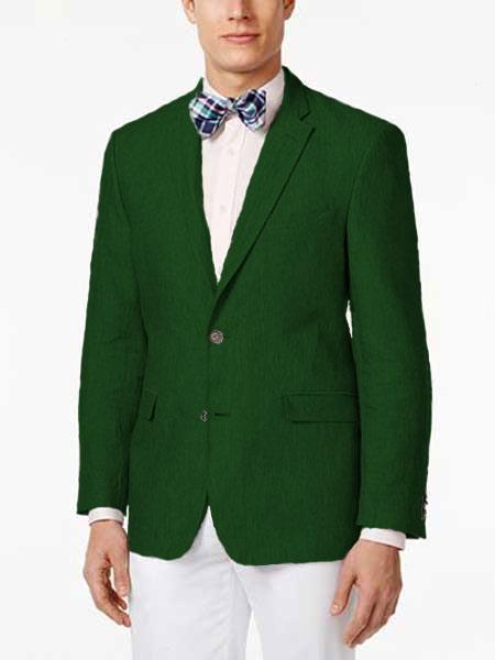Product#JA61498 Mens Linen Blazer - Hunter Green Linen Sport Coat - Summer Blazer