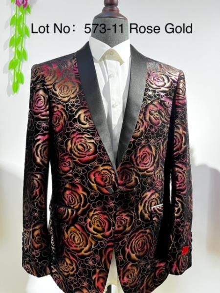 Retro Paris Suits Mens Suit Rose Gold