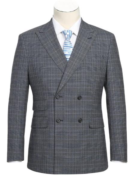 Plaid Suit - Mens Windowpane Suit By English Laundry Designer Brand - Gray