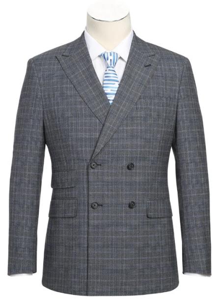 #JA61754 Plaid Suit - Mens Windowpane Suit By English Laundry Designer Brand - Gray