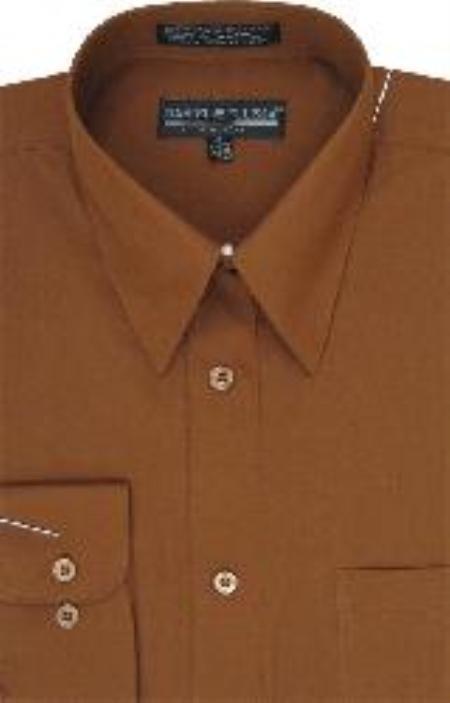 #JA62261 Mens Brown Dress Shirt