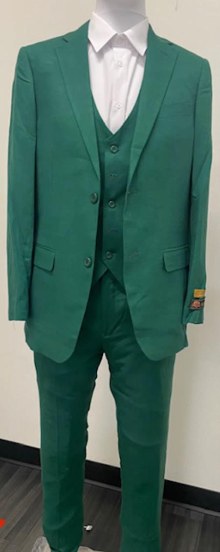 Emerald Green Suit - Linen Suit
