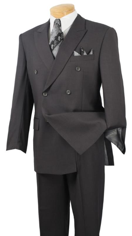 Mens 48 Short Suit - Heather Black Suit