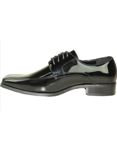 #J50322 Men's Wide Width Dress Shoe Black Patent