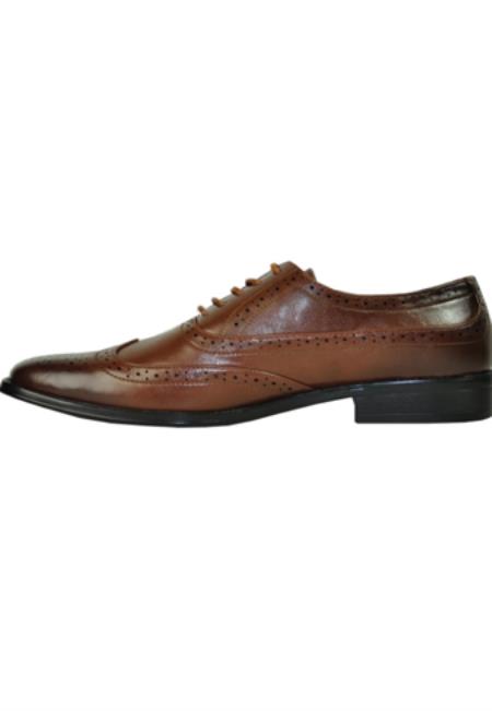 Product#J54209 Mens Groomsmen Shoe - Cognac Dress Shoe - Gro