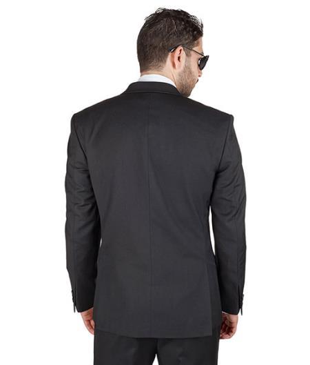 34s Suit - 34 Short Jet Black Suit - Size 34 Suit - 34s Slim
