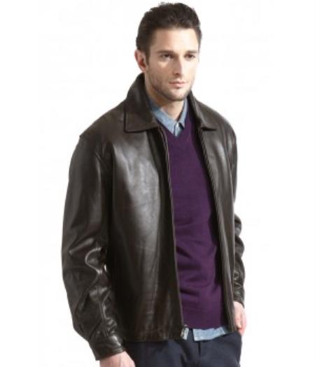 Lambskin, James Dean Classic Front-Zip Jacket In 100% Genuin
