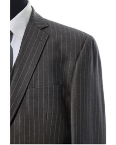 Men's 2 Button Dark Grey Pinstripe 2 Piece Suit