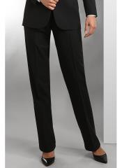  Womens Black Plain Front Polyester Tuxedo Pant
