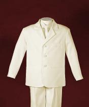  FR2864 Kids Boys 3 Button Style Single Breasted Ivory