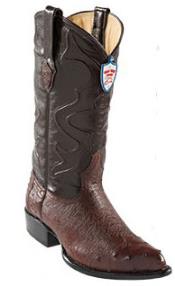  BH9045 Wild West brown color shade J-Toe Smooth Ostrich