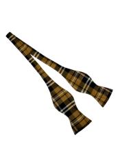   Mens Brown Polyester Plaid Pattern