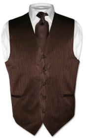  Dress Vest & NeckTie Chocolate brown