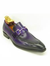  MO493 Mens Fashionable Buckle Loafer Purple Dress Shoe