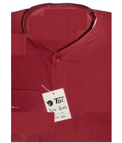  TDC Banded Collar Shirt Burgundy/Wine Maroon