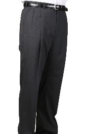  Charcoal Parker Pleated Slacks Pants Lined